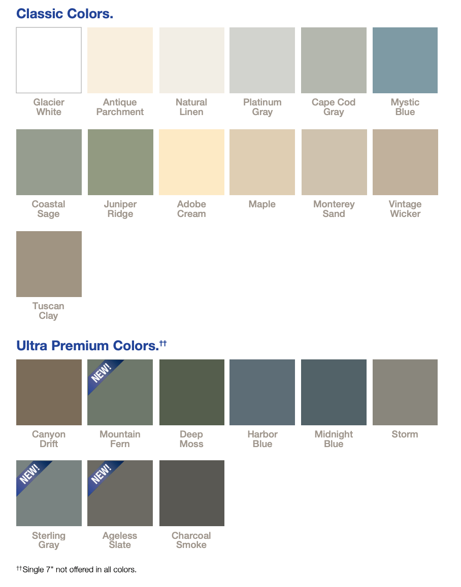 vinyl siding color options