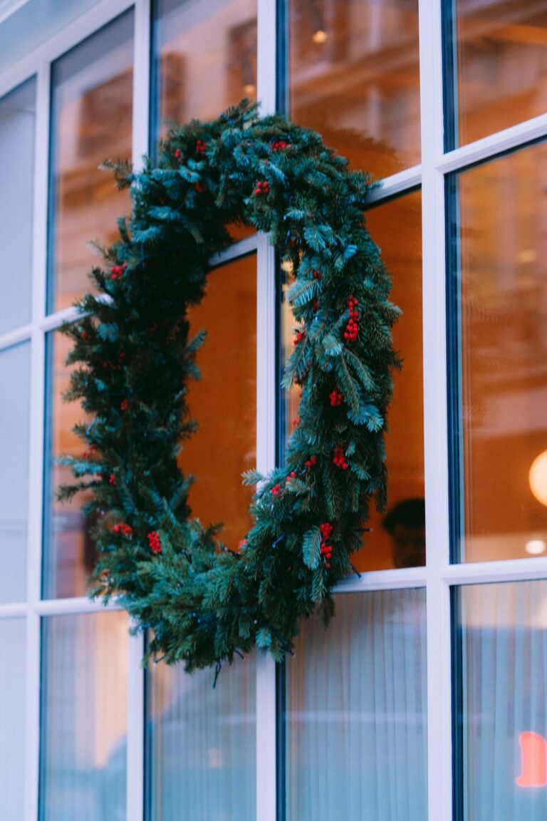 wreath on window